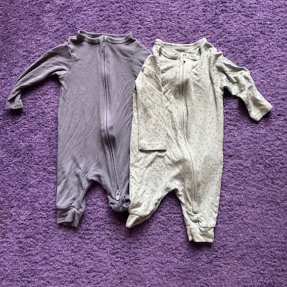 Cloud Island zip up baby body suits - 0-3 months (x2) - Picture 1 of 5